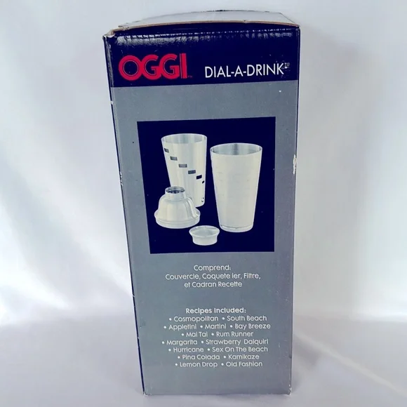 NIB OGGI Stainless Steel 15 Recipe Dial-A-Drink Cocktail Shaker Drink Mixer - Picture 4 of 6